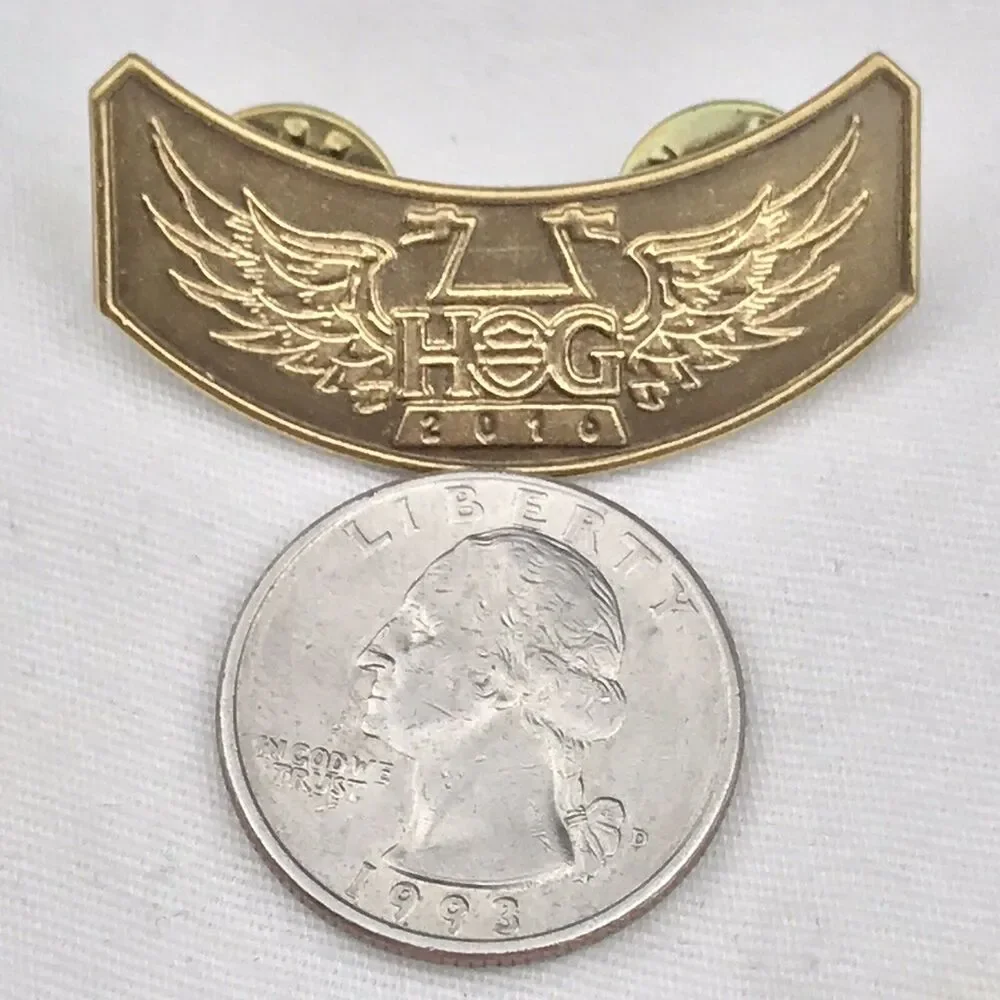 Harley Davidson HOG 2016 Pin Biker Owners Group Bronze Gold Wings